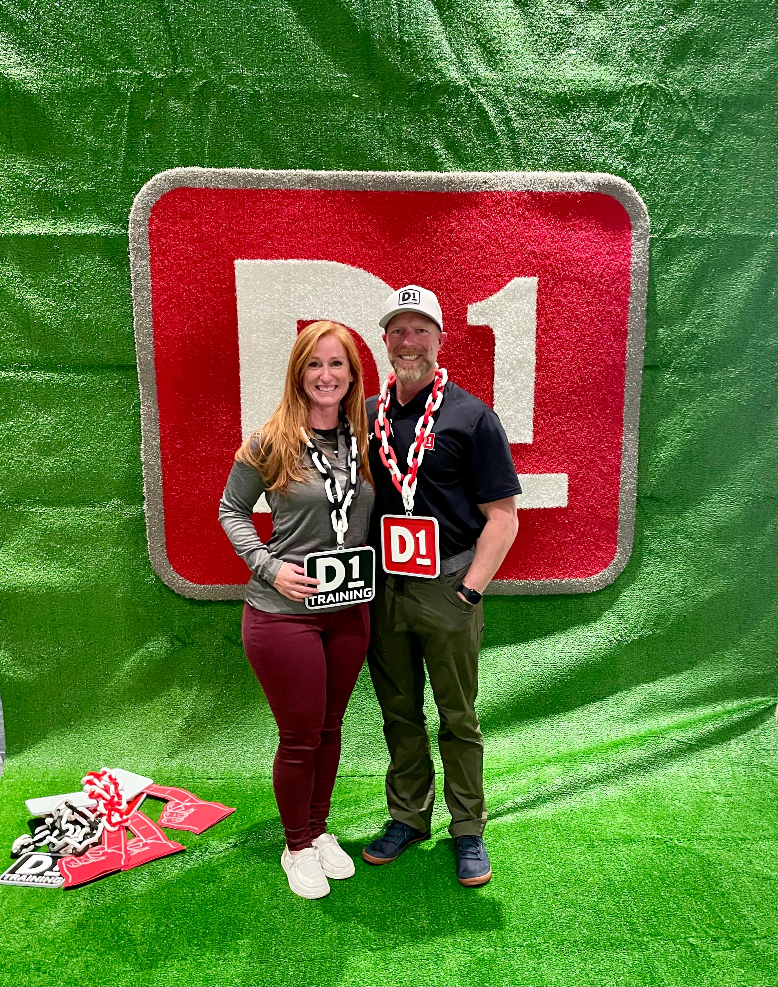 Christopher and his wife at D1 Training